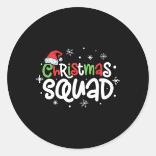 Christmas Squad Santa Familie Bijpassende Pyjama X Ronde Sticker