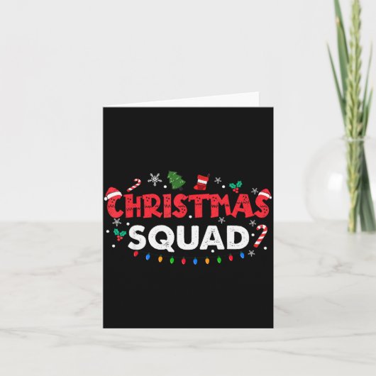 Christmas Squad Santa Family Matching Group Xmas B Kaart (Voorkant)