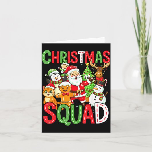 Christmas Squad Santa Family Matching Xmas  Kaart (Voorkant)
