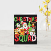 Christmas Squad Santa Family Matching Xmas  Kaart (Gele Bloem)
