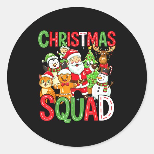 Christmas Squad Santa Family Matching Xmas  Ronde Sticker (Voorkant)