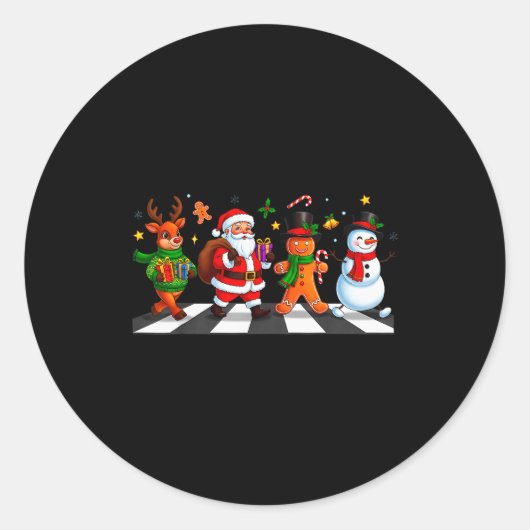 Christmas Squad Santa Gingerbread Xmas Men Women K Ronde Sticker (Voorkant)
