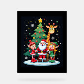 Christmas Squad Santa Giraffe Elf Dabbing Matching Acryl Bord (Voorkant)