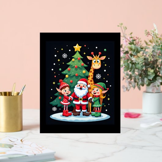 Christmas Squad Santa Giraffe Elf Dabbing Matching Acryl Bord (Huwelijk)