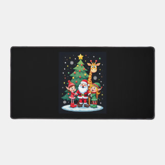 Christmas Squad Santa Giraffe Elf Dabbing Matching Bureaumat