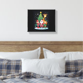 Christmas Squad Santa Giraffe Elf Dabbing Matching Canvas Afdruk (Insitu (Slaapkamer))
