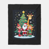 Christmas Squad Santa Giraffe Elf Dabbing Matching Fleece Deken (Voorkant)