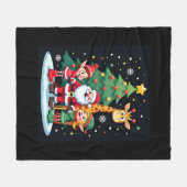 Christmas Squad Santa Giraffe Elf Dabbing Matching Fleece Deken (Voorkant (Horizontaal))
