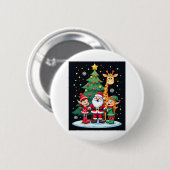 Christmas Squad Santa Giraffe Elf Dabbing Matching Ronde Button 5,7 Cm (Voorkant /achterkant)
