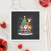 Christmas Squad Santa Giraffe Elf Dabbing Matching Servet (Insitu)
