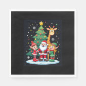 Christmas Squad Santa Giraffe Elf Dabbing Matching Servet (Voorkant)