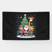 Christmas Squad Santa Giraffe Elf Dabbing Matching Spandoek (Horizontaal)