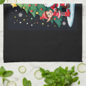 Christmas Squad Santa Giraffe Elf Dabbing Matching Theedoek (Gevouwen)