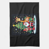 Christmas Squad Santa Giraffe Elf Dabbing Matching Theedoek (Verticaal)