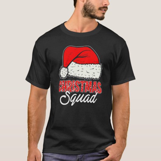 Christmas Squad Santa Hat Matching Family Christm T-shirt (Voorkant)