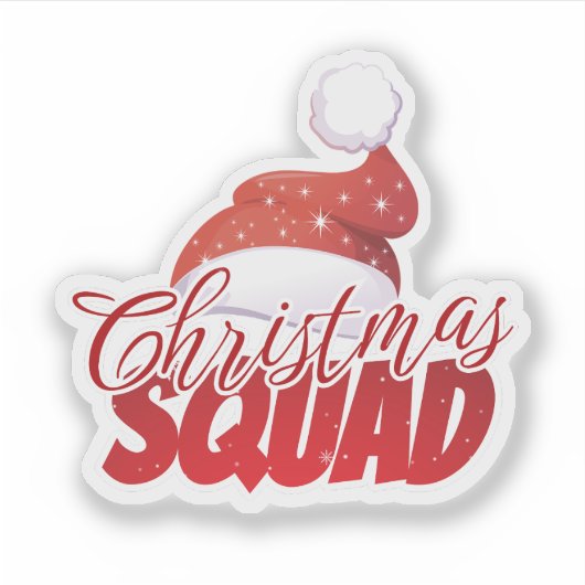 Christmas Squad Santa Hat  Sticker (Voorkant)