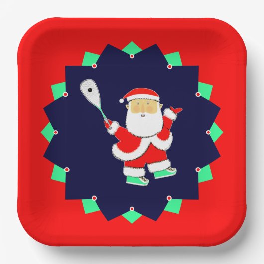 Christmas Squash Sports Party Papieren Bordje (Voorkant)