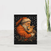 Christmas Squirrel And Santa Claus Forest Animal W Kaart (Voorkant)