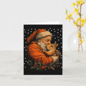 Christmas Squirrel And Santa Claus Forest Animal W Kaart (Gele Bloem)