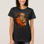 Christmas Squirrel And Santa Claus Forest Animal W T-shirt (Voorkant)