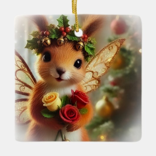 Christmas Squirrel Fairy Ornament (Voorkant)