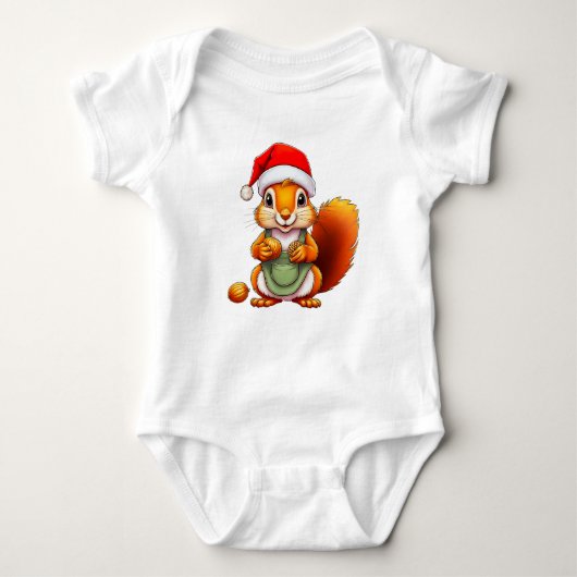 Christmas Squirrel – Holiday Design for Babies Romper (Voorkant)
