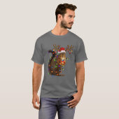 Christmas Squirrel Lights Squirrel Reindeer Funny T-shirt (Voorkant volledig)