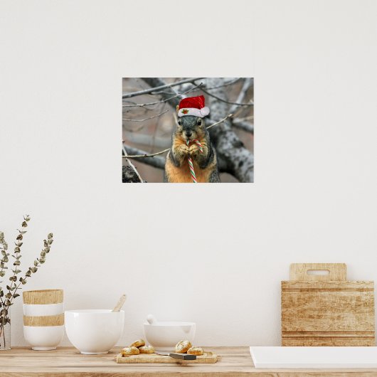 Christmas Squirrel Poster (Keuken)