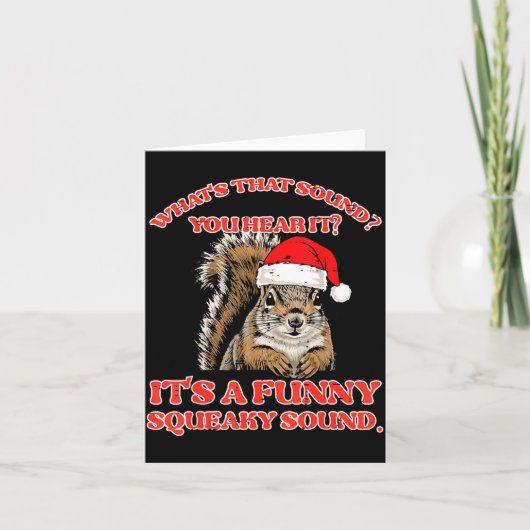 Christmas Squirrel Squeaky Sound Funny Xmas Men Wo Kaart (Voorkant)
