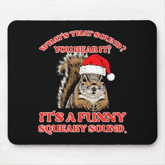 Christmas Squirrel Squeaky Sound Funny Xmas Men Wo Muismat (Voorkant)