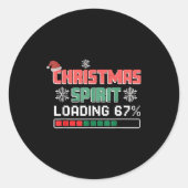 Christmas Srit Loading 67% Funny Six Seven 6 7 Chr Ronde Sticker (Voorkant)