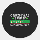Christmas Srit Loading 67 Six Seven Meme Funny Sno Ronde Sticker (Voorkant)