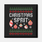 Christmas Srit Matching Funny Couples Ugly Sweater Magneet (Voorkant)