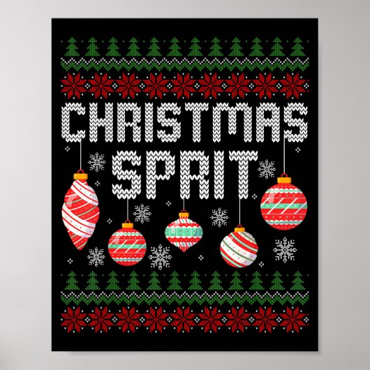 Christmas Srit Matching Funny Couples Ugly Sweater Poster (Voorkant)
