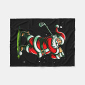 Christmas Srts, Santa Plays Golf Xmas Women Men &a Fleece Deken (Voorkant (Horizontaal))