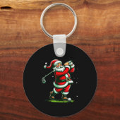 Christmas Srts, Santa Plays Golf Xmas Women Men &a Sleutelhanger (Voorkant)