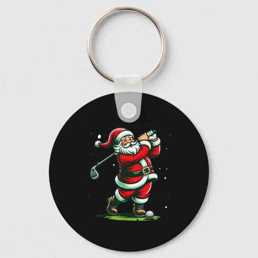 Christmas Srts, Santa Plays Golf Xmas Women Men &a Sleutelhanger (Voorkant)