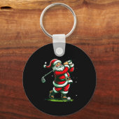 Christmas Srts, Santa Plays Golf Xmas Women Men &a Sleutelhanger (Voorkant)