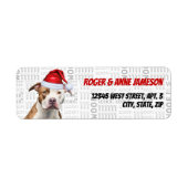 Christmas Staffordshire Santa Dog Retouradres Etiket (Voorkant)