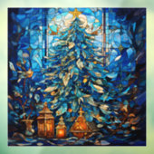 Christmas Stained Glass Window Cling Raamsticker (Vel 3)