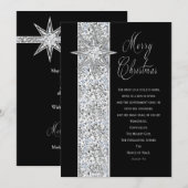 CHRISTMAS STAR - CHRISTELIJK - ZWART/SILVER FEESTDAGENKAART (Voorkant / Achterkant)