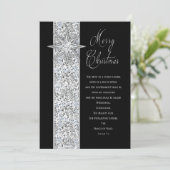 CHRISTMAS STAR - CHRISTELIJK - ZWART/SILVER FEESTDAGENKAART (Staand voorkant)