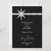 CHRISTMAS STAR - CHRISTELIJK - ZWART/SILVER FEESTDAGENKAART (Achterkant)