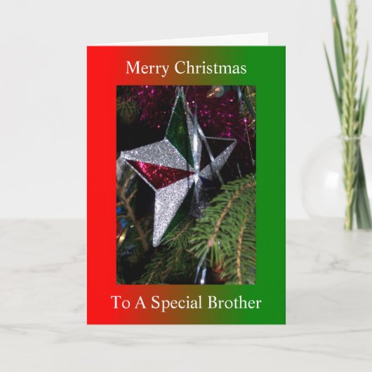 Christmas Star Design Brother Christmas Feestdagen Kaart (Voorkant)