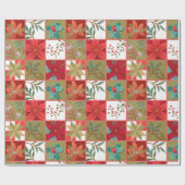 Christmas Star Flower Quilt Cadeaupapier (Vlak)