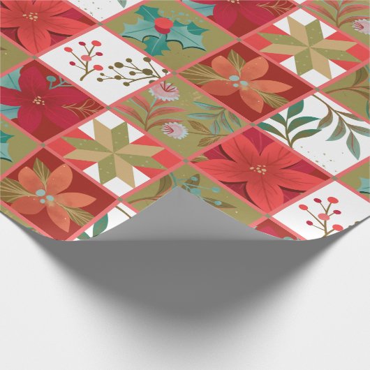 Christmas Star Flower Quilt Cadeaupapier (Hoek)