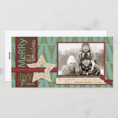 Christmas Star-fotokaart Feestdagenkaart (Voorkant / Achterkant)