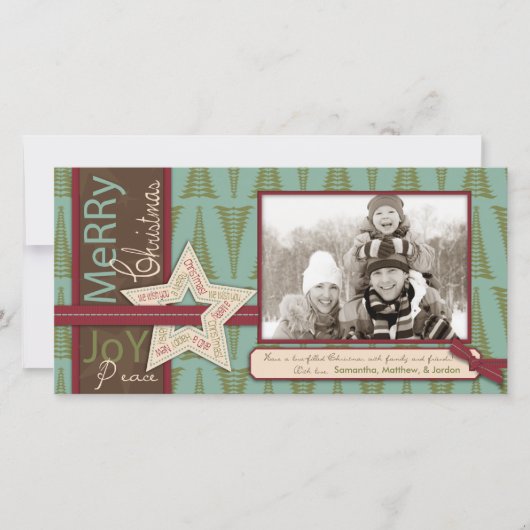Christmas Star-fotokaart Feestdagenkaart (Voorkant)