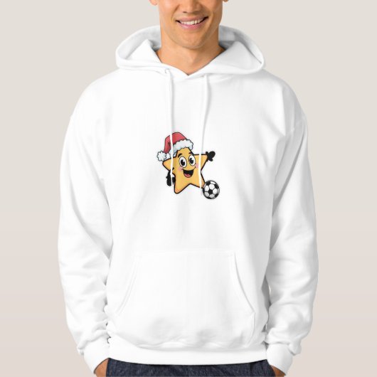 Christmas star playing soccer hoodie (Voorkant)