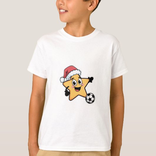 Christmas star playing soccer t-shirt (Voorkant)